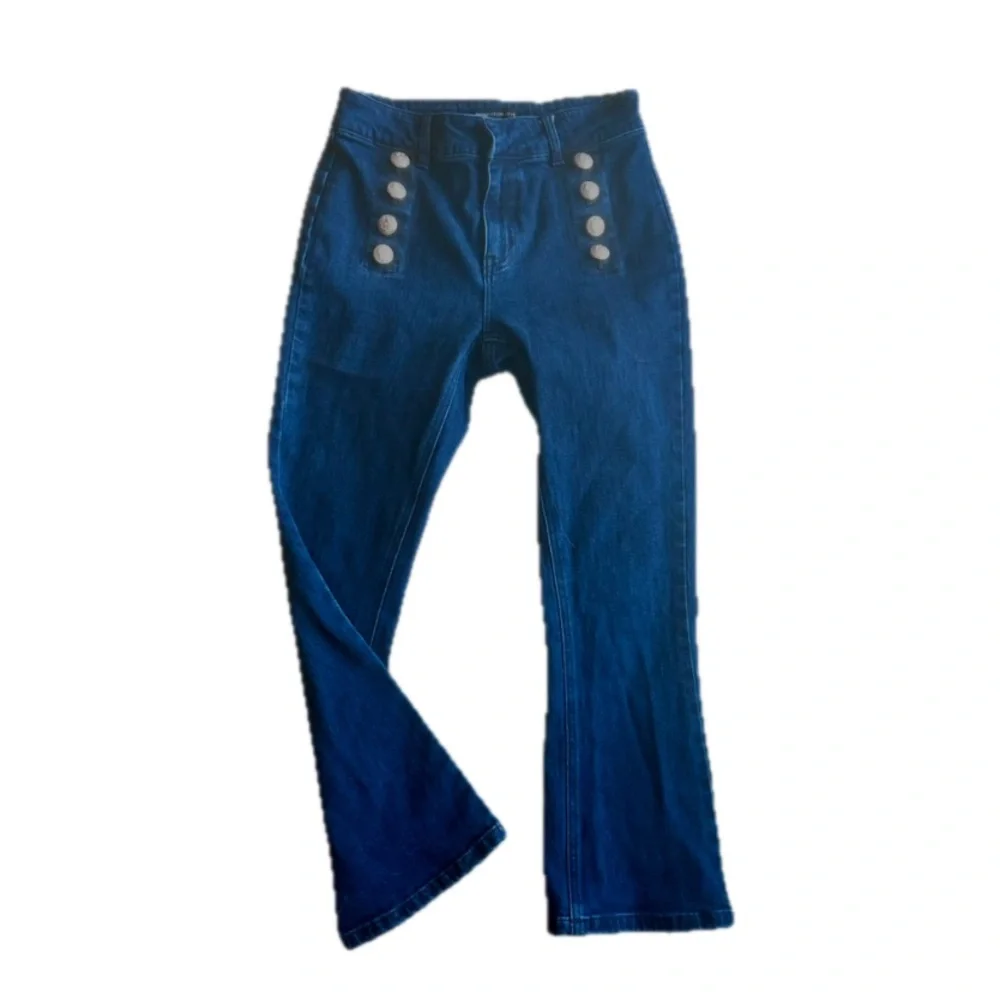 Generation Love Amirah High‎ Waist Sailor Button Front Crop Bootcut Jeans Sz 26